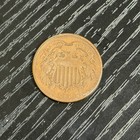 1864 Two Cent Piece 2c Civil War Date Large Motto Us Copper Coin