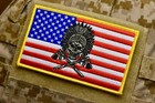 Large 3 x5  Chief Skull American Flag Embroider Patch Socom Sfod-d Cag Seal Nsw