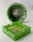 Handmade Resin Ashtray Green Marble   Heavy Duty Cigar   Cigarette Holder 