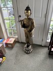 Vintage Antique Extra Large Standing Buddha Bronze Brass Statue 63 5 Lb 52    4   4   