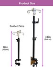 Portable Iv Pole Foldable Adjustable With 4 Hooks For Travel   Home Care