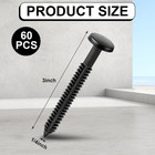 60 Pcs 3  Vinyl Shutter Fasteners Black Panel Mounting Pegs 60 Pack