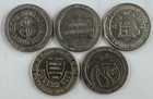 Lot Of Five Assorted Casino Nevada One Dollar Steel Gaming Tokens Used Different
