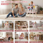 6 In 1 Baby High Chair  Convertible Highchair For Babies And Toddlers  pink 