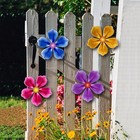 4 Pcs Metal Flower Wall Decor 6 2 Inch Hanging Art For Outdoor Garden Yard Fence