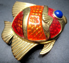 Estee Lauder Tropical Enamel Gold Fish Solid Perfume Compact Unused 