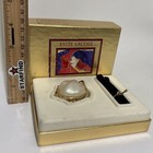 Estee Lauder Solid Perfume Turtle Compact White Gold Box Retired Mini Read      see