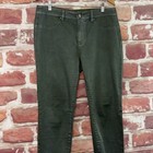 Soft Surroundings Jeans Womens 12 Green Waxy Coated Denim Stretch Casual Pants 