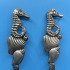 Vintage Godinger Silver Plated Pair Seahorse Salad Servers 11   