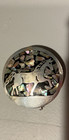 Vintage Mexican Sterling Silver Pill trinket Box Oval Abalone Horse Inlay