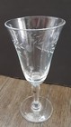 Lot Of Four  4  Vintage Etched Cordial Glasses With Garland Design