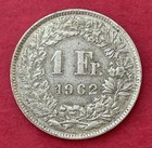 1962 Switzerland 1 Franc Silver Coin 