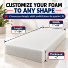 Foamrush 4  Custom Cut Upholstery Foam Cushion Replacement Sofa Seat Bench Usa