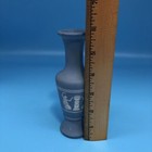 Mcm Blue And White Over Clear Glass Wedgwood Jasperware Inspired Greek  Vase
