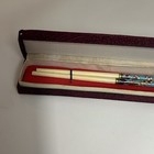 Vintage Cloisonn   Enamel   Bone Painted Chopsticks Boxed Pair 9 5    Blue Floral