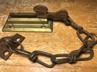 Vintage Cast Brass Door Chain Lock Security Latch Hardware