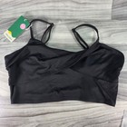 Nwt Halara Black Crossover V-neck Cropped Workout Tank Top Sports Bra Women s L