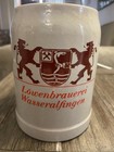 Vintage Lowenbrauerei Wasselfingen Stoneware Pottery 0 5 Liter Beer Stein Mug