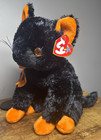 2003 Rare   Retired Ty Beanie Buddy Baby fraidy Black Halloween Cat 11  new 