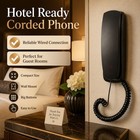 Black Corded Telephone Landline Phone Home Office Desk Wall Mount Wired Set Unit