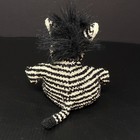 Russ Home Buddies Zebra Plush Black   White Terry Cloth Beanie 6  Stuffed Anima