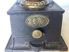 Antique T    C  Clark Cast Iron Coffee Mill     England C 1878   1890     Brass Hopper