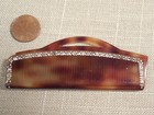 Rare Antique Vintage 3 1 2  Tortoise Comb With Cover Embellished Rhinestones Msc