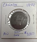 Canada 1858 1 One Large Cent Coin First Year Of Issue