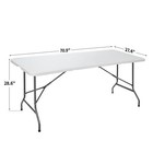 6ft Folding Table Fold-in-half W Handle Plastic Folding Bench For Picnic Garden