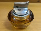 Vintage Mcm Viking Orange Art Glass Round Orb Table Top Lighter Nick On Bottom
