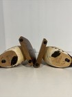 Vintage Jennings Solid Wood Pheasant Decoy Book Ends  Hand Carved Hand Painted