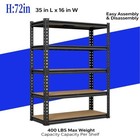 72  H Garage Shelving Heavy Duty 2000 Lbs 5 Tier Storage Shelves Adjustable M   