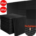 12-96pk Premium Acoustic Foam Panel Tile Wall Record Studio Soundproof 12x12x2 