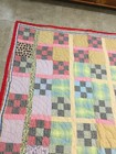 Vintage Multicolored  Patchwork Quilt Bright 63  X 78 