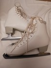 Riedell Topaz White Figure Skates Size 6 Lace-up Leather W  Stainless Blade