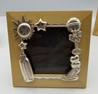 Godinger Silver Plate Light Wood Baby Picture Frames Baby Sun Sports Lot Of 3