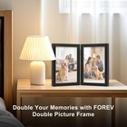 4x6 Double Picture Frame Black Wooden Hinged Photo Frame