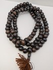 Buddhist Hindu Mala Prayer Beads 11mm To 12mm Dia  108 Bone Beads  Dark Brown 