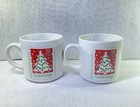 Vintage United States Postal Service Usps 1990 Christmas Tree Coffee Mugs Qty 2