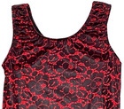 Motionwear Tank Leotard Black Red Leather Look Hologram   2100 New Girl M 6 7