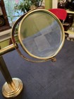 Vintage Desk Top Adjustable Brass And Glass Magnifying Glass On Stand