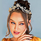 Gold Rhinestone Bridal Tiara Crown Wedding Prom Headband Hair Accessories