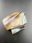 Large Ancient Banded Agate Stone Bead  With Eyes In Good Condition