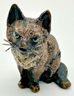 Lot Of 5 Vintage Artisan Cold Painted Bronze Cat Miniature Figurines
