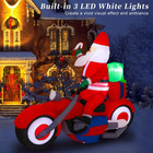 6ft Santa Claus Motorcycle Inflatable - Lighted Blow-up Waterproof Outdoor Decor