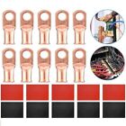 1 0 Awg Gauge Copper Cable Lugs Black   Red Heat Shrink Ring Terminals tool