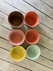 Vintage Lot Of 6 Raffiaware Thermo Burlap Rattan Insulated Serving Bowls 