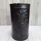 Vtg Oriental Natural Bamboo Wood Carved Brush Pot Bonsai Tree bamboo Design 6  T