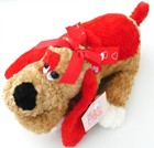 Dan Dee Collectors Choice Tan Dog W red Heart Plush Puppy Stuffed Animal 14 