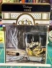 Aceo By M  Hackney Cigar Whiskey Mixed Media Signed Original 2 5x3 5  Ooak